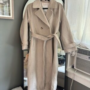 Abercrombie & Fitch Cream Wool Coat